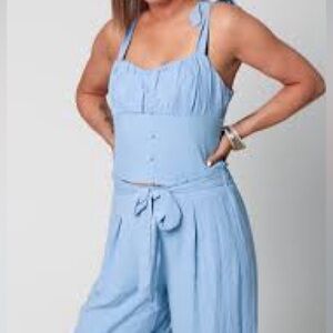 Sienna Sky L Light Blue Set Pants & Tank